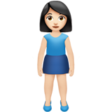 woman standing: light skin tone