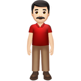 man standing: light skin tone