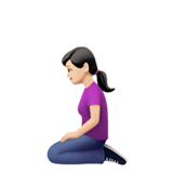 woman kneeling: light skin tone