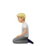 person kneeling: medium-light skin tone