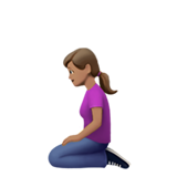 woman kneeling: medium skin tone