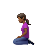 woman kneeling: medium-dark skin tone