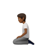 person kneeling: medium-dark skin tone
