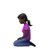 woman kneeling: dark skin tone