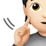 deaf person: light skin tone