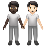 people holding hands: dark skin tone, light skin tone