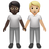 people holding hands: dark skin tone, medium-light skin tone