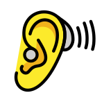 Ear with hearing aid - OpenMoji