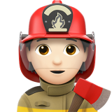 firefighter: light skin tone