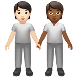 people holding hands: light skin tone, medium-dark skin tone
