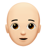 person: light skin tone, bald