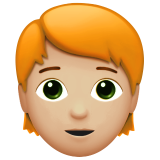 person: medium-light skin tone, red hair