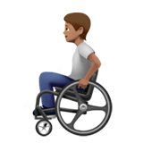 person in manual wheelchair: medium skin tone