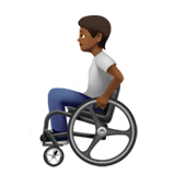 person in manual wheelchair: medium-dark skin tone
