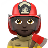 firefighter: dark skin tone
