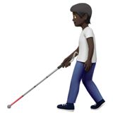 person with white cane: dark skin tone