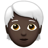 person: dark skin tone, white hair