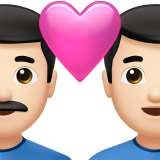 couple with heart: man, man, light skin tone