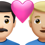 couple with heart: man, man, light skin tone, medium-light skin tone