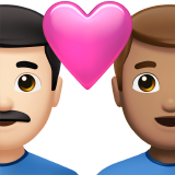 couple with heart: man, man, light skin tone, medium skin tone