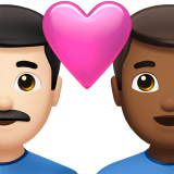 couple with heart: man, man, light skin tone, medium-dark skin tone