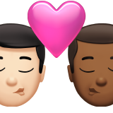 kiss: man, man, light skin tone, medium-dark skin tone