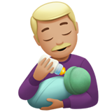 man feeding baby: medium-light skin tone