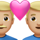 couple with heart: man, man, medium-light skin tone