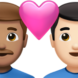 couple with heart: man, man, medium skin tone, light skin tone