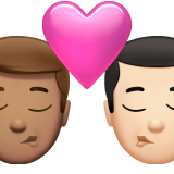 kiss: man, man, medium skin tone, light skin tone