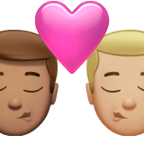 kiss: man, man, medium skin tone, medium-light skin tone