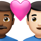 couple with heart: man, man, medium-dark skin tone, light skin tone