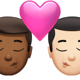 kiss: man, man, medium-dark skin tone, light skin tone