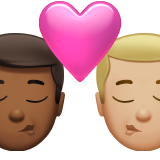 kiss: man, man, medium-dark skin tone, medium-light skin tone