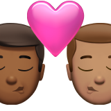 kiss: man, man, medium-dark skin tone, medium skin tone