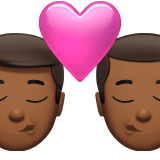 kiss: man, man, medium-dark skin tone