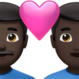 couple with heart: man, man, dark skin tone