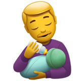 Man feeding baby emoji