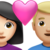 couple with heart: woman, man, light skin tone, medium-light skin tone