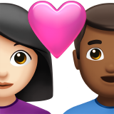 couple with heart: woman, man, light skin tone, medium-dark skin tone