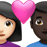 couple with heart: woman, man, light skin tone, dark skin tone