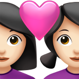 couple with heart: woman, woman, light skin tone