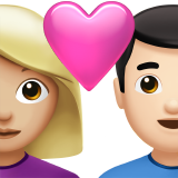 couple with heart: woman, man, medium-light skin tone, light skin tone