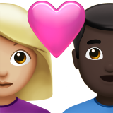 couple with heart: woman, man, medium-light skin tone, dark skin tone