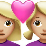 couple with heart: woman, woman, medium-light skin tone