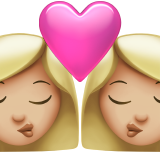 kiss: woman, woman, medium-light skin tone
