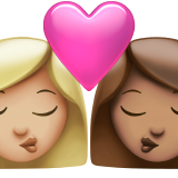 kiss: woman, woman, medium-light skin tone, medium skin tone