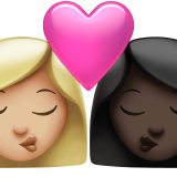 kiss: woman, woman, medium-light skin tone, dark skin tone