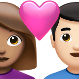 couple with heart: woman, man, medium skin tone, light skin tone