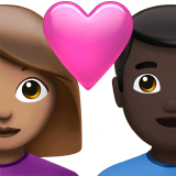couple with heart: woman, man, medium skin tone, dark skin tone